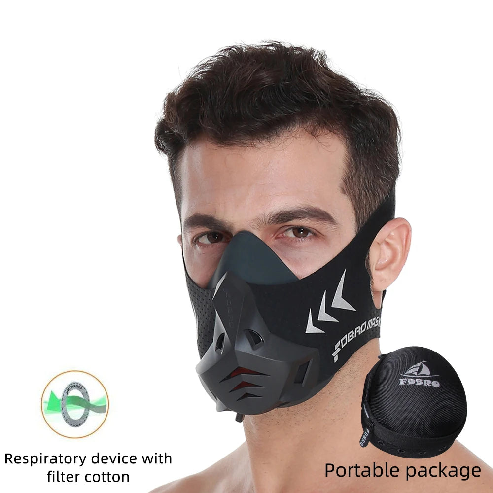 FDBRO Sports Mask Elevation Running Fitness Pack Style Black High Altitude Training Fit Sports Mask 2.0 Mask Cloth Free Shipping