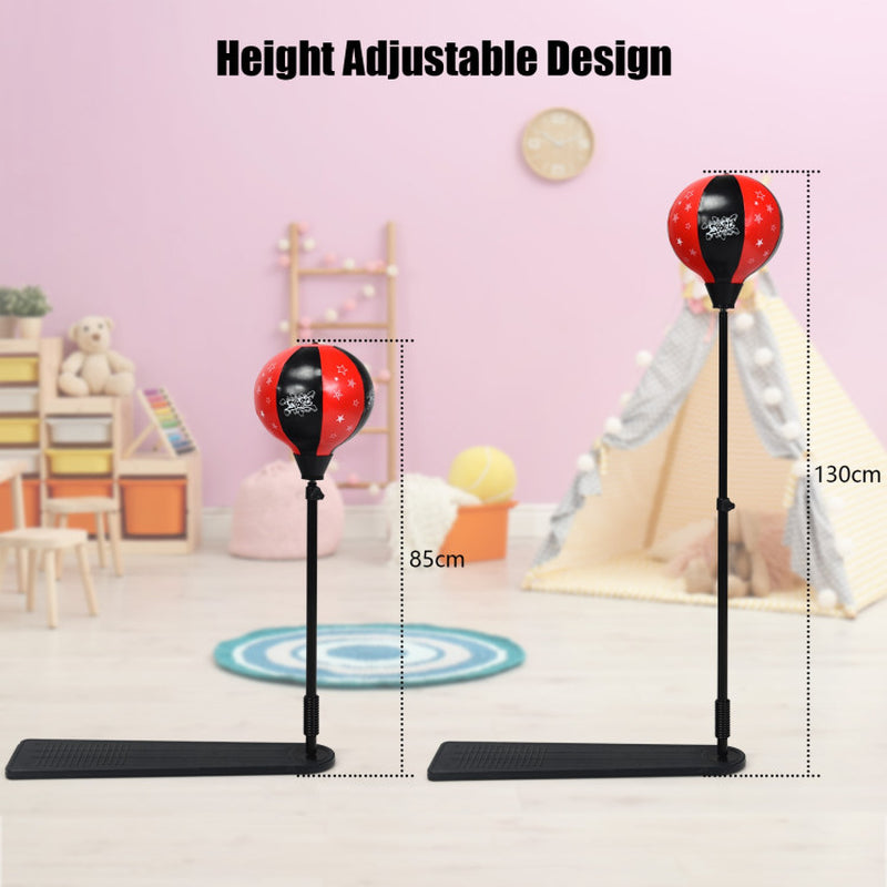 Adjustable Kids Punching Bag Set with Stand and Boxing Gloves