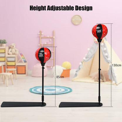 Adjustable Kids Punching Bag Set with Stand and Boxing Gloves